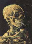 Vincent Van Gogh Skull with Burning Cigarette (nn04) oil on canvas